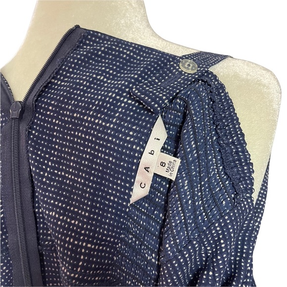 Cabi Tank Pant Set Sz 8 Empire Waist Peplum Button Straps Tie Waist Pant Sheer - Picture 9 of 14